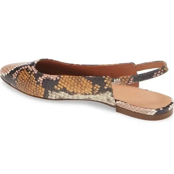 Madewell Margo Snakeskin Slingback Flats, Size 6.5 - Picture 13 of 15